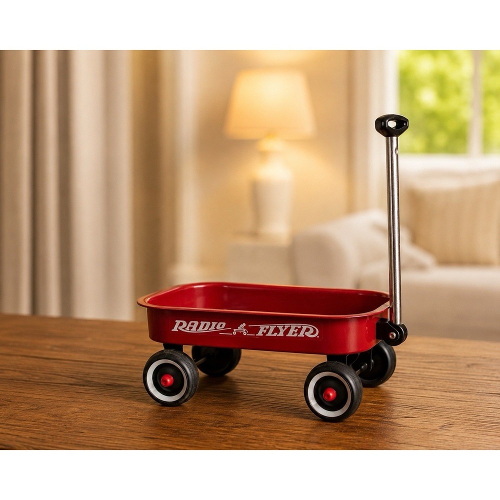 Radio Flyer Mini Red Wagon Toy Desktop Decor Collectible Metal Wagon